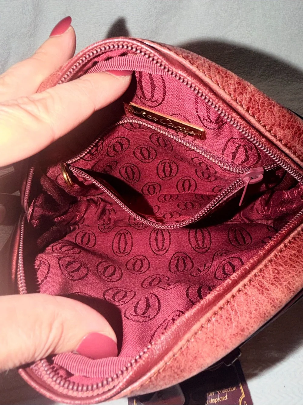 Cartier Brown Leather Messenger Crossbody with Tassel